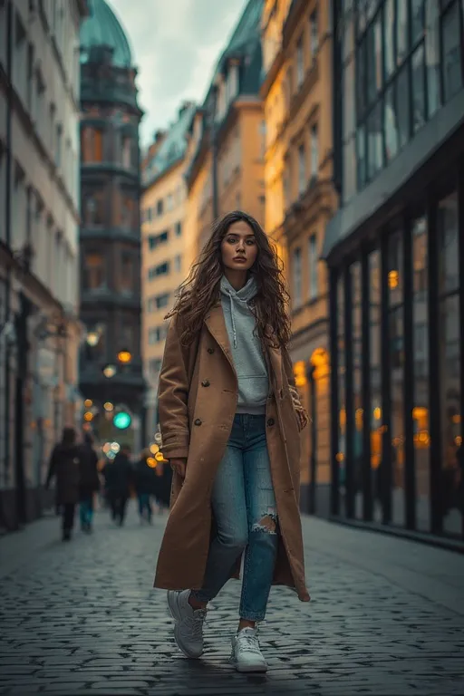 10+Stockholm Style Inspiration Fashion Ideas 5 Stockholm streetwear look with oversized coat and sneakers.