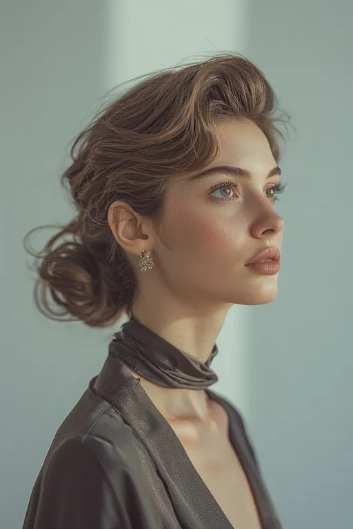 Timeless Fashion Hairstyles to Define Your Unique Style 2 Elegant woman showcasing a modern, stylish hairstyle that complements her chic outfit; natural lighting, minimalist background, confident expression.