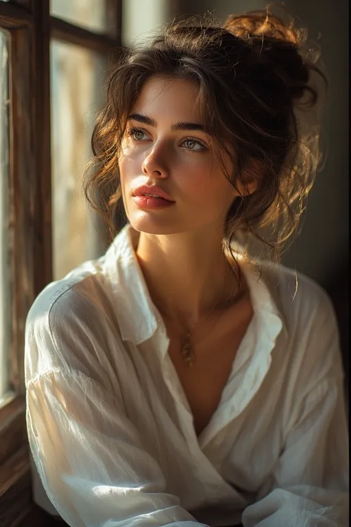 Casual messy bun hairstyle offering effortless chic and everyday glamour.