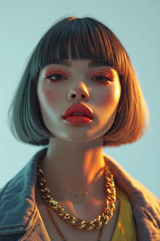 Chic and Trendy Fashion Hairstyles for Every Occasion 4 Woman with modern blunt bob hairstyle and stylish outfit representing current hair trends.