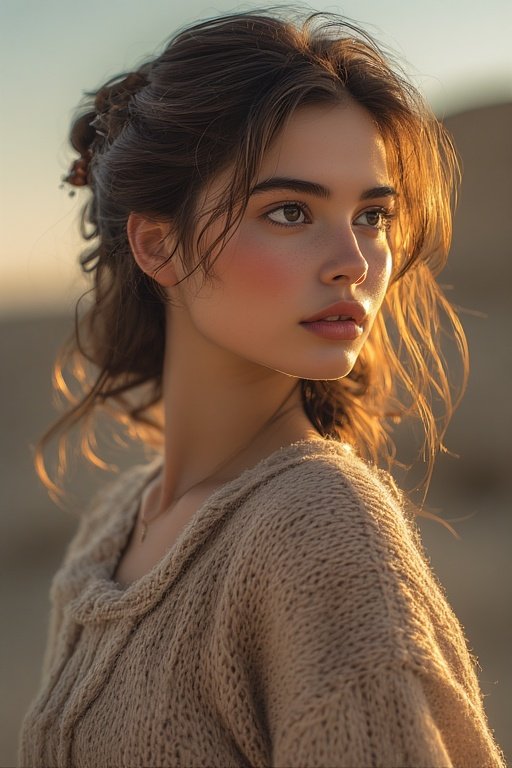 Effortless Everyday Glam Stylish Hairstyles to Try 5 Woman wearing a half-up, half-down hairstyle with waves during golden hour.