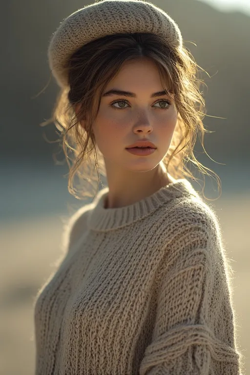 Cozy fall updo with beret and soft bun showcasing effortless seasonal elegance.