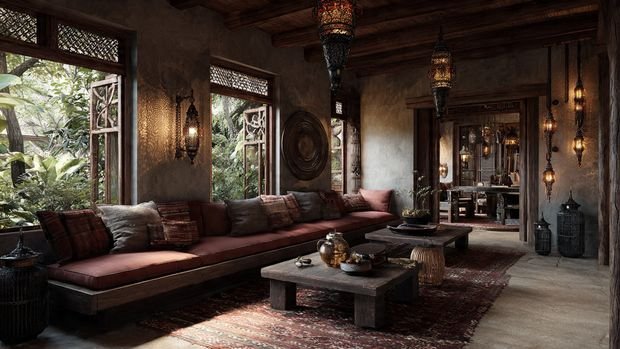 Rustic Cabin Interiors: Cozy, Natural & Timeless Home Design Inspiration 10 Rustic cabin lighting with warm tones and natural materials.